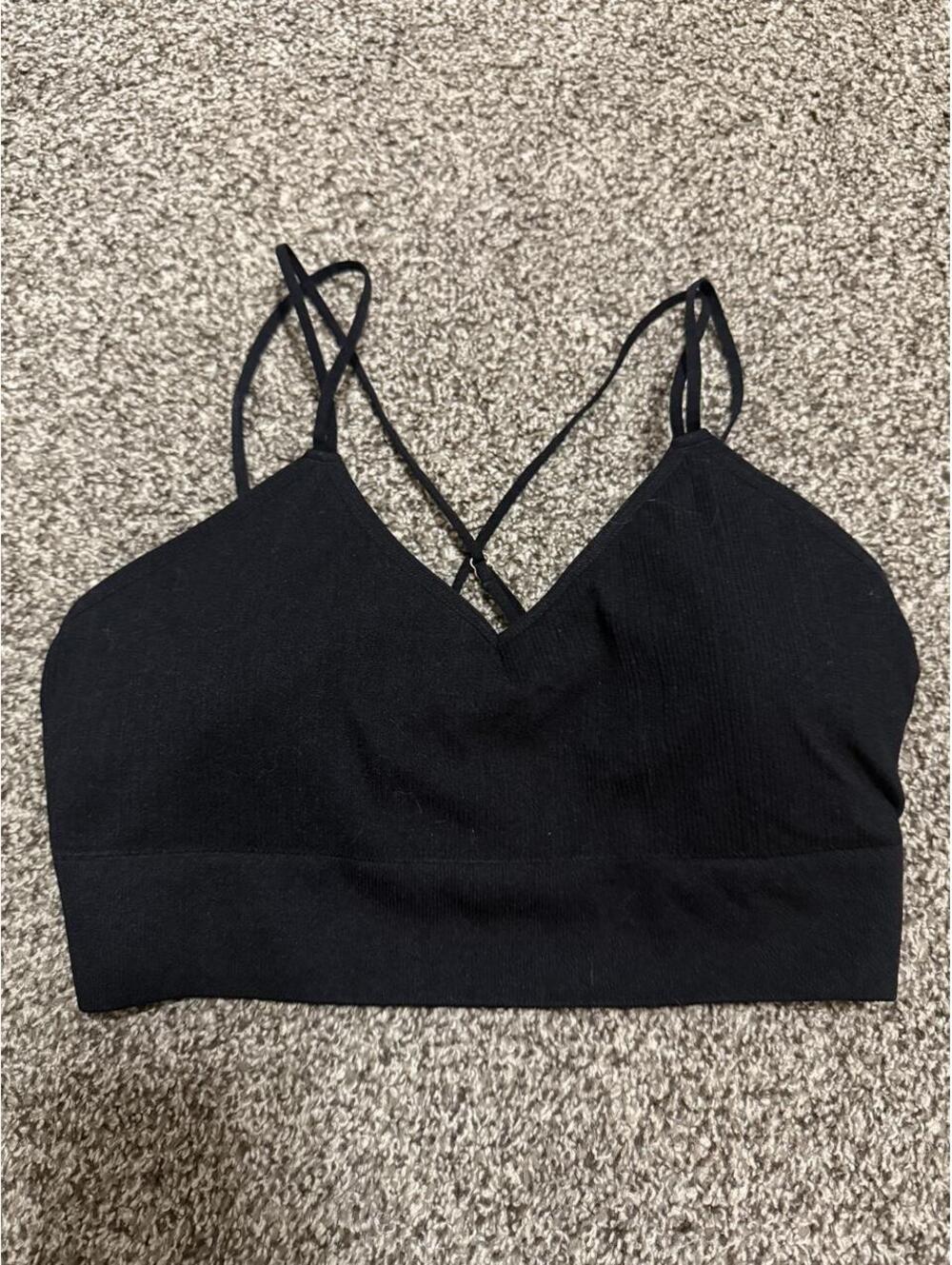 Fabletics Women's Black and Navy Bra